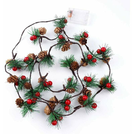 Monly - Christmas String Lights, 6.5 Feet 20 led Christmas String Lights Christmas Tree Pine Cone String Lights with Bells for Indoor Outdoor Holiday