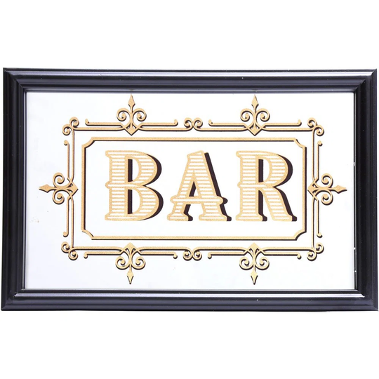 Gold Leaf Bar Inscription Mirror