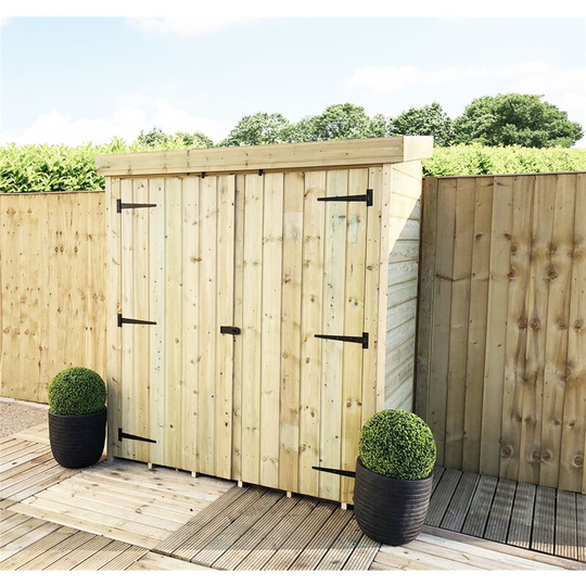 6' x 2' 7' Windowless Pressure Treated Tongue And Groove Tall Pent Store