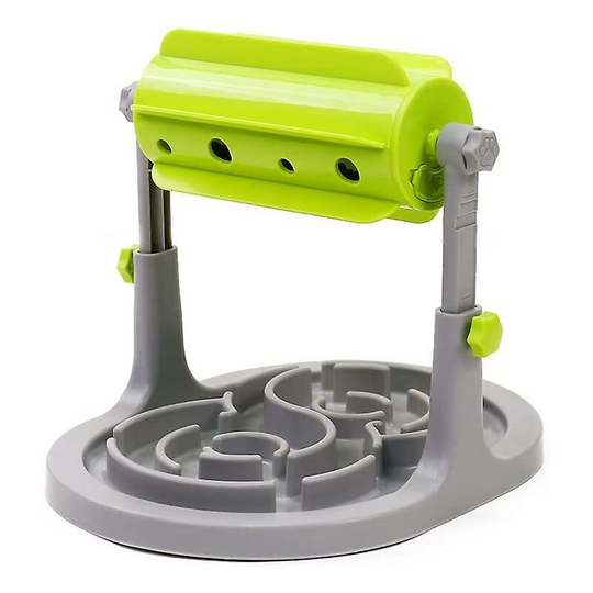 2 In 1 Interactive Dog Feeder Toy, Height Adjustable Slow Feeder Ideal For Small To Medium Breeds (green) - Thsinde