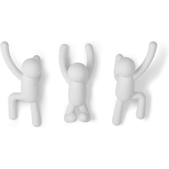 Devenirriche - Decorative wall coat rack, set of 3, white