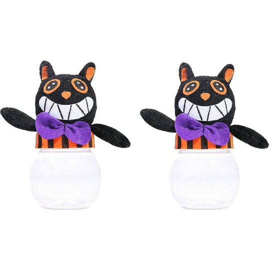 Litzee - Creative pumpkin Cute candy jar Halloween Candy Jar Plastic Candy Jar Halloween Decorations for Kids Trick or Treat Party Favors-Cat