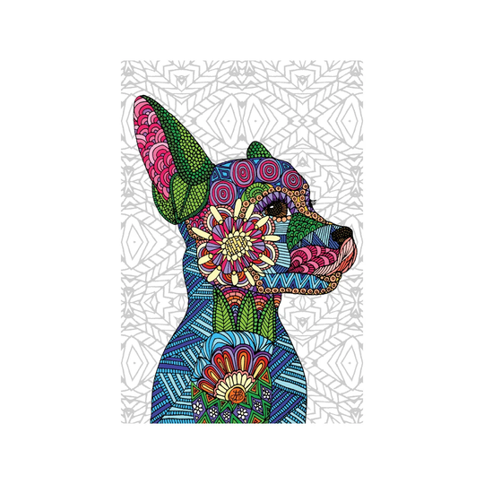 Folk Art Puppy by Angelika Parker - Graphic Art Print on Canvas