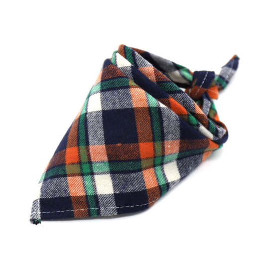 Reversible Dog Bandanas Plaid Bandana Adjustable Square Scarf 4pcs 40 * 40 * 58cm