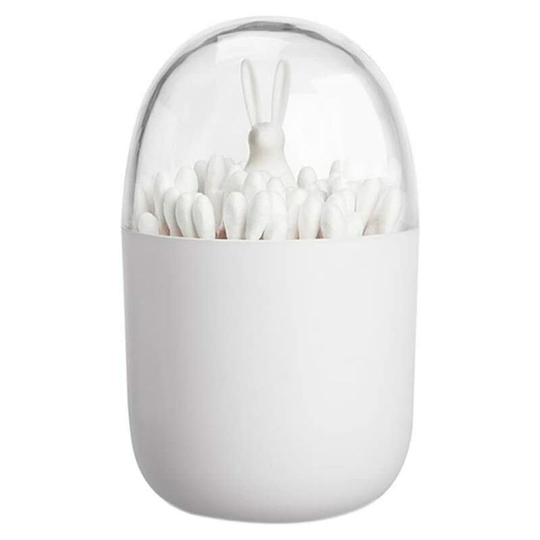 1 Pack Empty Four Season Plant Toothpick Box/Animal Cotton Swab Box, Reusable, Keeps Swabs and Toothpicks Clean and Easy to Store (Rabbit)