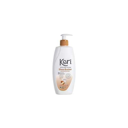 Keri Whole Body Therapy Original Shea Butter Lotion, Continuous Moisturization, 3 Essential Moisturizers (Vitamin E, Aloe and Sunflower Seed Oil)