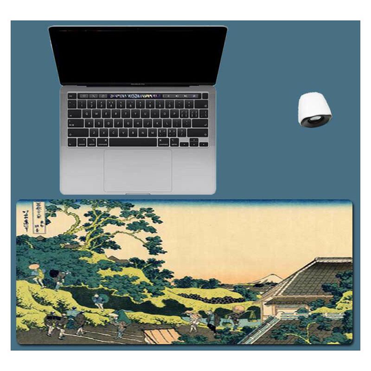 Gaming mouse pad, non-slip rubber base soft fabric mouse pad, Japanese style mouse pad with 27 scenes of Ukiyo-e (Japanese style 15, 300*900*3) - Muff