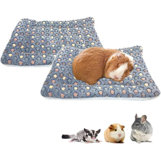 Pack of 2 Guinea Pig Square Plush Pillows - For Hamster - Sugar - Hedgehog - Rabbit Cage Accessories