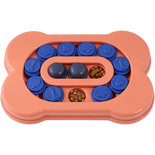 Dog Educational Slow Feeder Toy Tray Puppy Slow Eating Pet Plate Interactive Orbital Feeding Game Bone Shape