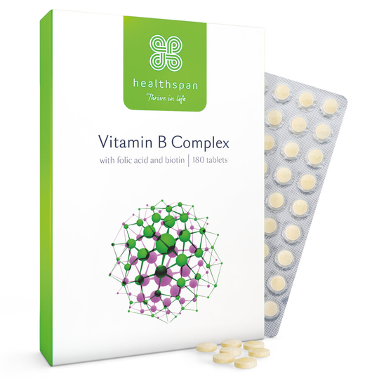 (180 Tablets) Healthspan Vitamin B Complex Supplement, Vegan