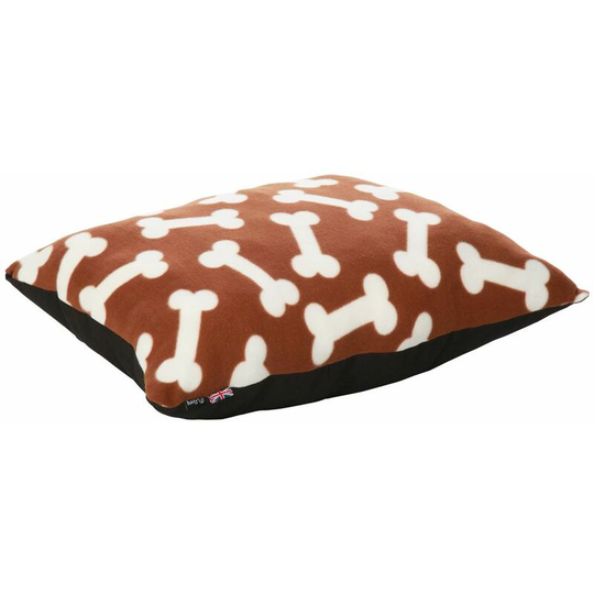 Boneo Dog Bed Cushion Soft Washable Fleece Fur Warm Pet Pillow Basket Insert - Brown - Large