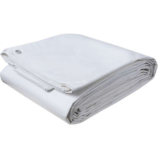 Tarpaulin Waterproof Strengthened Heavy Duty Tarp Outdoor Camping Cover White 3x5m 180g/m2 pe - White - Woltu