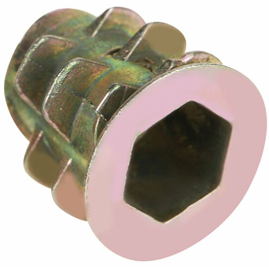 YD - 50Pcs M5*10mm Zinc Alloy Hex Drive Head Furniture Nuts Threaded for Wood Insert