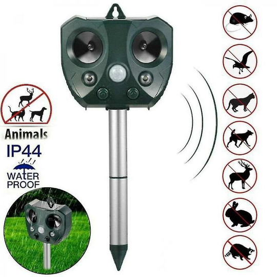 Perle Rare - Ultrasonic Repellent Solar Repellent Keep Animals Away Raccoon, Cats, Dogs, Birds, Rabbit, Squirrel,