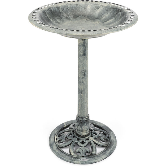 Rustic Bird Bath - Grey - Grey