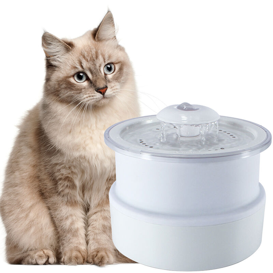 Lifcausal - 1.8L Cat Water Fountain with Night Night Auto Power Off Pet Fountain Drinking Pet Slow Water Feeders Foldable Pet Water Dispenser Bowl