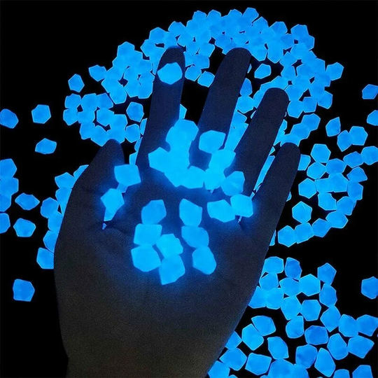 Bearsu - 300 Pieces Glow in the Dark Rocks, Luminous Pebbles Outdoor Garden Bulk Fish Tank Base for Decoration Outdoor Pond Landscaping Walkways