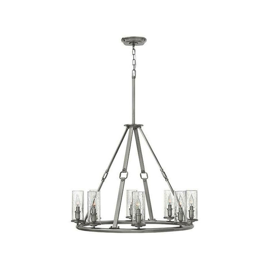 Elstead Dakota - 8 Light Multi Arm Chandelier Antique Nickel Finish, E14