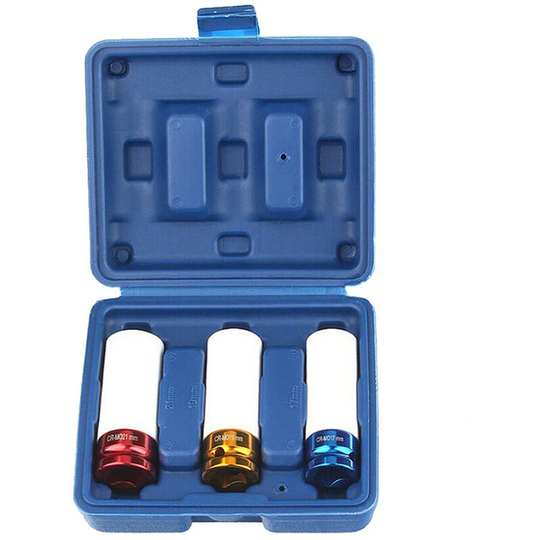 Wheel Nut Thin Wall Deep Impact Socket Set 17 19 21mm