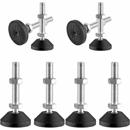8pcs Leveling Screws for Furniture Legs, M8 Screw Feet Adjustable Floor Mounting Screw-in Feet Load Capacity: Up to 300 kg, Steel Screw, Nut and Ball