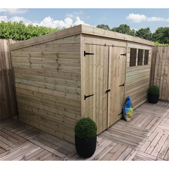 Rinu 12 ft. W x 6 ft. D Solid Wood Garden Shed