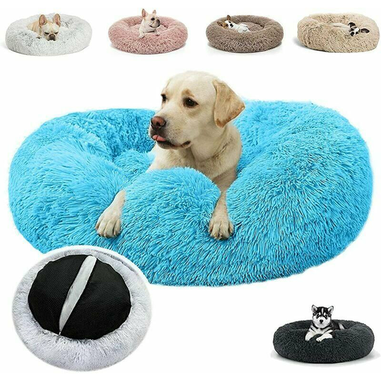 Large Dog Calming Pillow. Washable Dog Basket. Designer Dog Bed (Choice of Size and Color) l- 70cm. Blue Color