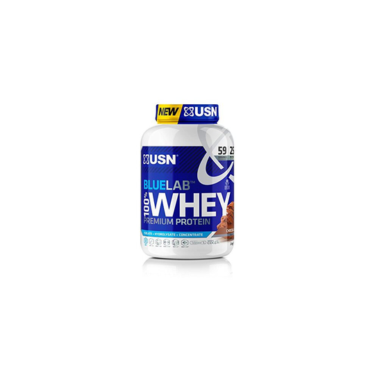 USN Blue Lab Whey Chocolate 2 kg, 100 Percent Lean Muscle Protein Powder, Ideal for Recovery & Maintenance (Packaging may Vary)