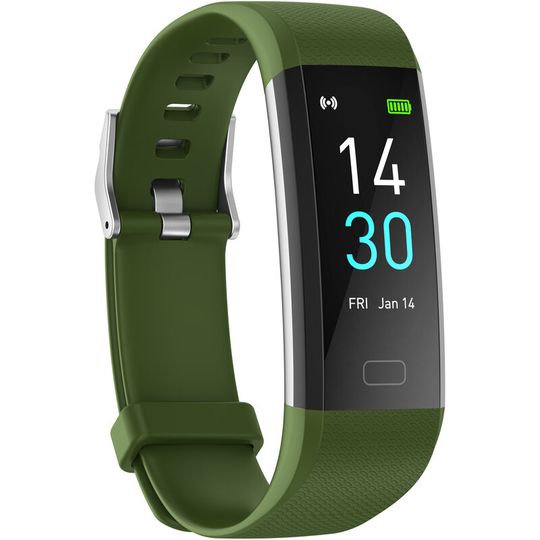 MUFF Fitness Tracker with Heart Rate Blood Pressure Blood Oxygen Sleep and Temperature Monitor Activity Tracker, Army Green