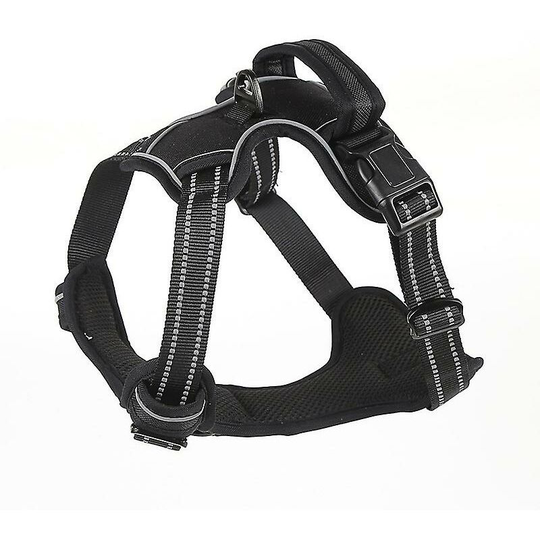 Dog leash, pet harness, dog walking pet harness l Black - Muff