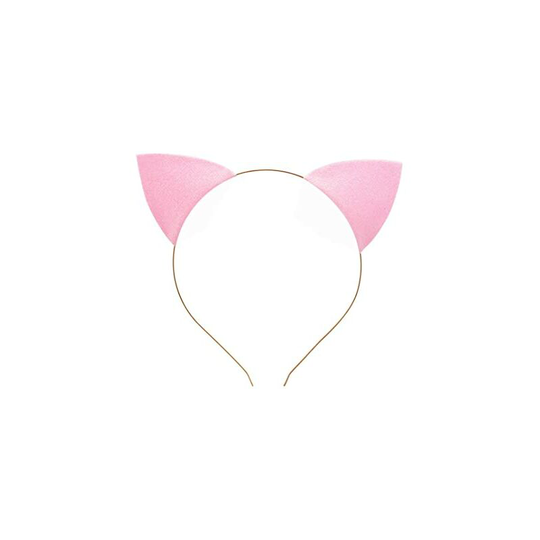 Glitter Cat Ears Headband Halloween Fancy Dress Cat Woman Hairband Cosplay (Pink)