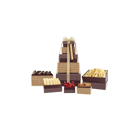 Tower of Treats Luxury Hamper Chocolates, Fudge, Shortbread, Biscuits