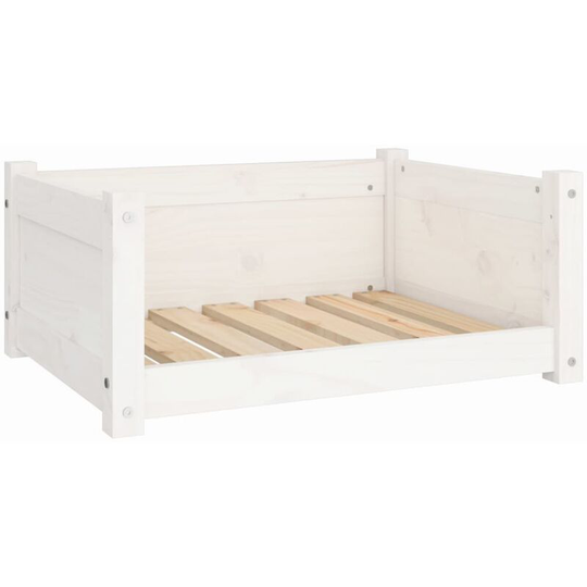 Dog Bed White 65.5x50.5x28 cm Solid Pine Wood Vidaxl White