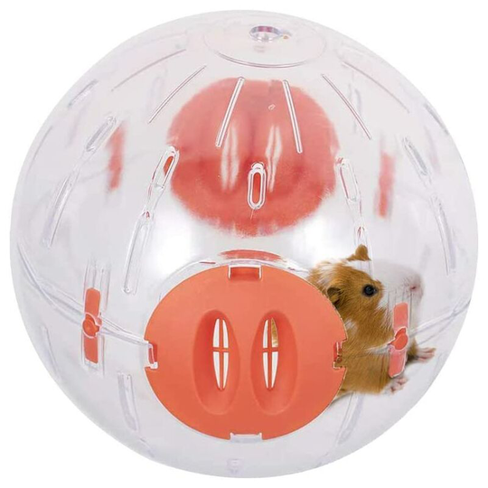 Echoo - Hamster Ball 12cm, Excretion Hamster Wheel Small Pet Plastic and Cute Golden Silk Exercise Ball Shin Tzu Bear Jogging Wheel Toy (Orange)