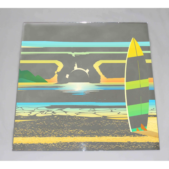 Surf Board on a Sandy Beach Accent Mirror