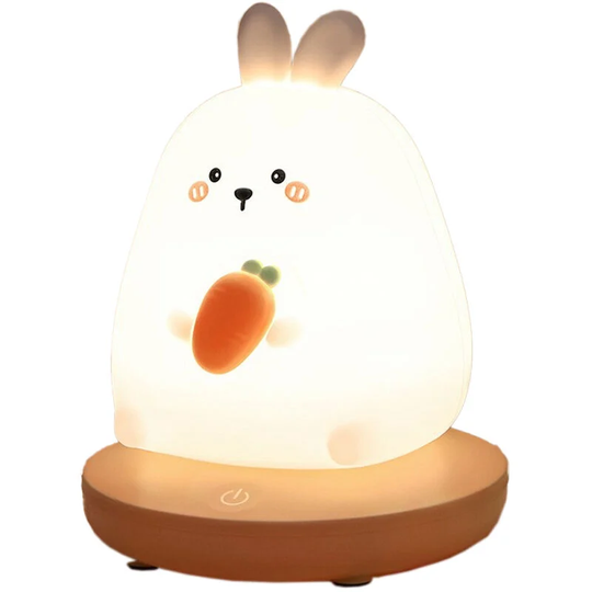 Silicone night light, usb rechargeable bedside cute pet table lamp - rabbit