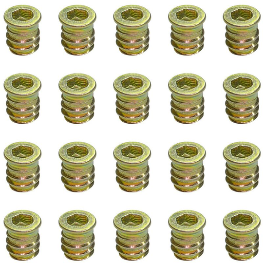 Langray - 20 Pack Wood Furniture Threaded Nuts M6 x 13mm