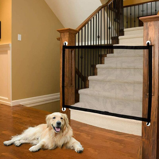 Tinor - Dog Safety Barrier, Adjustable Magic Gate Magic Door, Pet Barrier, Retractable Pet Barriers for Stairs Kitchen Portable Foldable Install