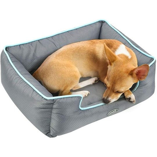 Water Resistant Pet Bed for Small Medium Dogs Removable Machine Washable Scratch Proof (63 x 53 x 20cm, Grey) - Pecute