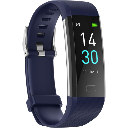 Fitness Tracker with Heart Rate Blood Pressure Blood Oxygen Sleep and Temperature Monitor Activity Tracker, Blue - Muff