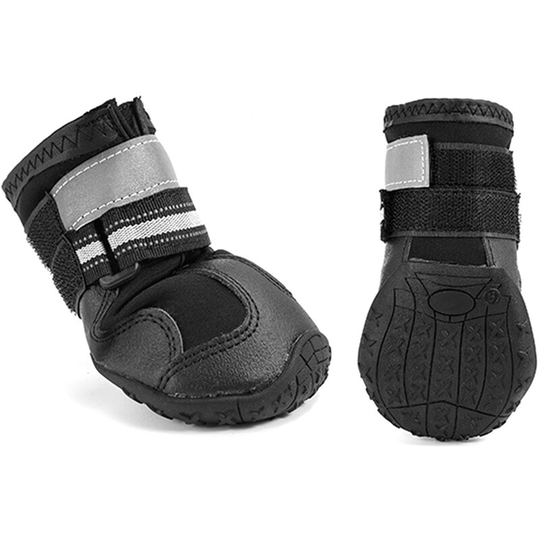 Dog Boots,Waterproof Dog Shoes,Dog Booties with Reflective Strips Anti-Slip Sole Outdoor Dog Shoes for Medium Dogs