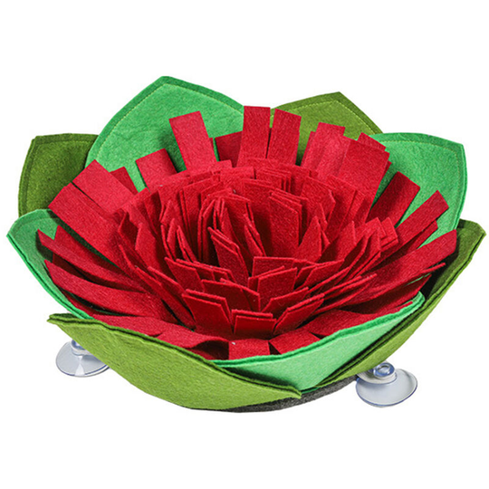 Pet Slow Feeding Pad Flower Shaped Pet Snuffle Mat for Dogs Nosework Sniffing Bowl Interactive Feed Sniffing Pad for Cats Small Dogs,model:Wine red