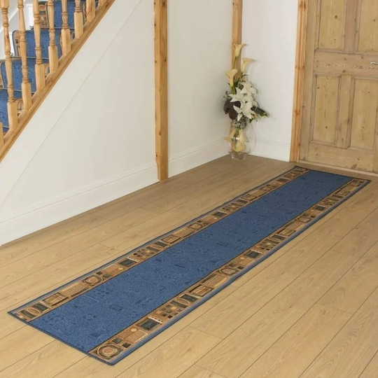 Almeida Looped Blue Hallway Runner Rug
