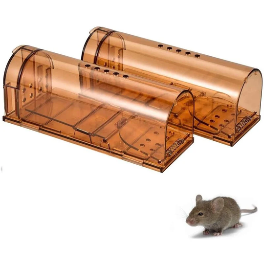 Hiasdfls - Humane Mouse Trap,Animal Friendly, Catch Live Mice, Plastic Rat Trap, For Indoor Kitchen Home Garden (Set Of 2)