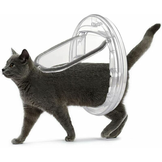 Monly - 4-fach verriegelnde Katzenklappe, Katzenklappe für Katzen und klein, einfach zu installieren und zu verwenden, geeignet für Glas, Holz,