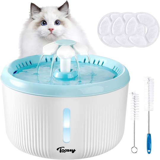 Thsinde - Cat Water Fountain, led Lighted Cat Water Dispenser with Switch, Super Quiet and Automatic, Including 3 Activated Carbon Filter and 2