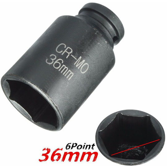 36mm Socket Nut Hub Wheel 6 Sizes Hexagonal Square 1/2 'Metric Wrench Tool