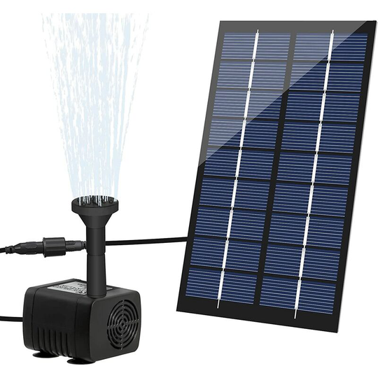 Solar Fountain Pump, 1.8 w 200 l/h Garden Decoration Fountain, Pond Pump, Solar Powered, Large for Outdoors, Bird Bath, Pond, Aquarium, Garden