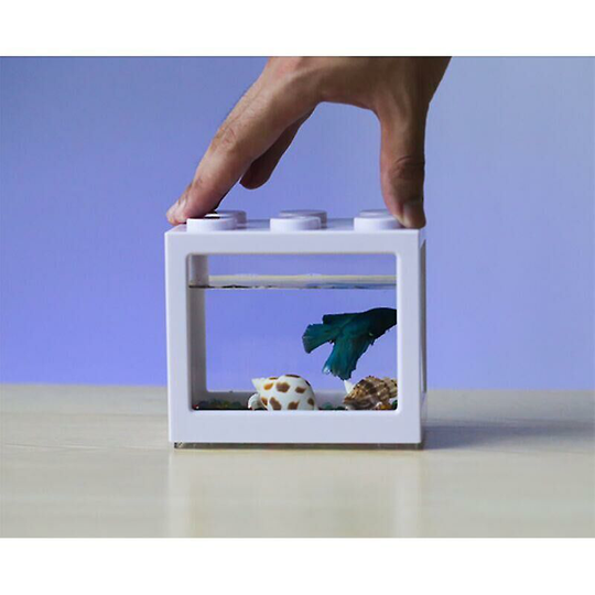 Aougo - Small gold aquarium fish tank fighting desktop fish tank acrylic transparent plastic ornamental fish tank environmental protection small