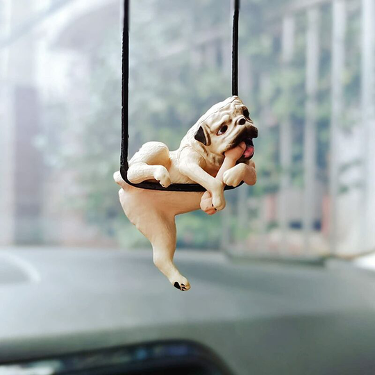Car Rearview Mirror Hanging Charms Swing Bulldog Auto Interior Accessories Home Decoration