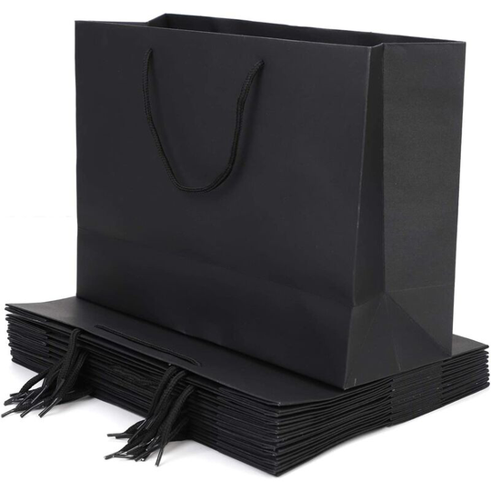 10 Pieces Kraft Paper Bags Large Christmas Gift Bags Handbag with Handle Gift Pouches Recyclable Packaging Treat Bags Tote Bag for Birthday Wedding